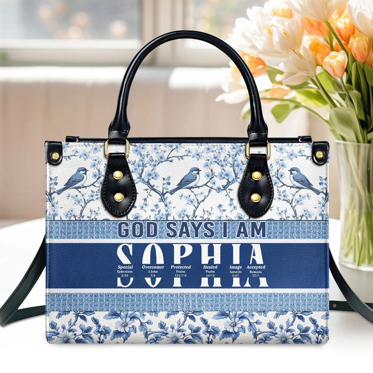 God Says I Am United - Personalized Leather Bag TD118