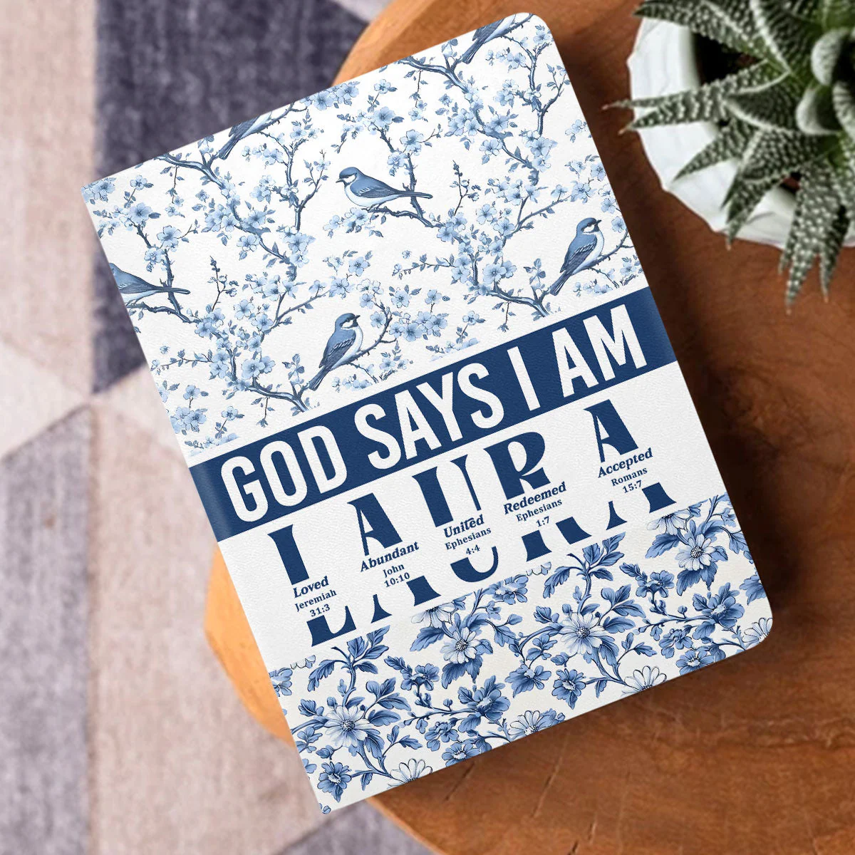 God Says I Am United - Personalized Leather Cover Notebook TD118 - Image 3