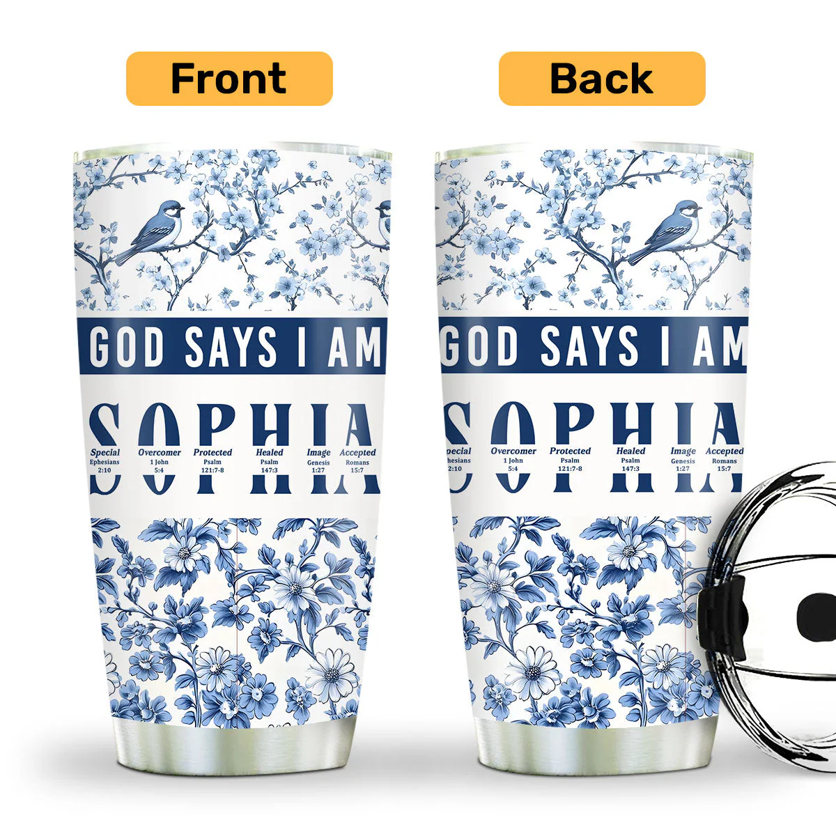 God Says I Am United - Personalized Stainless Steel Tumbler TD118 - Image 2