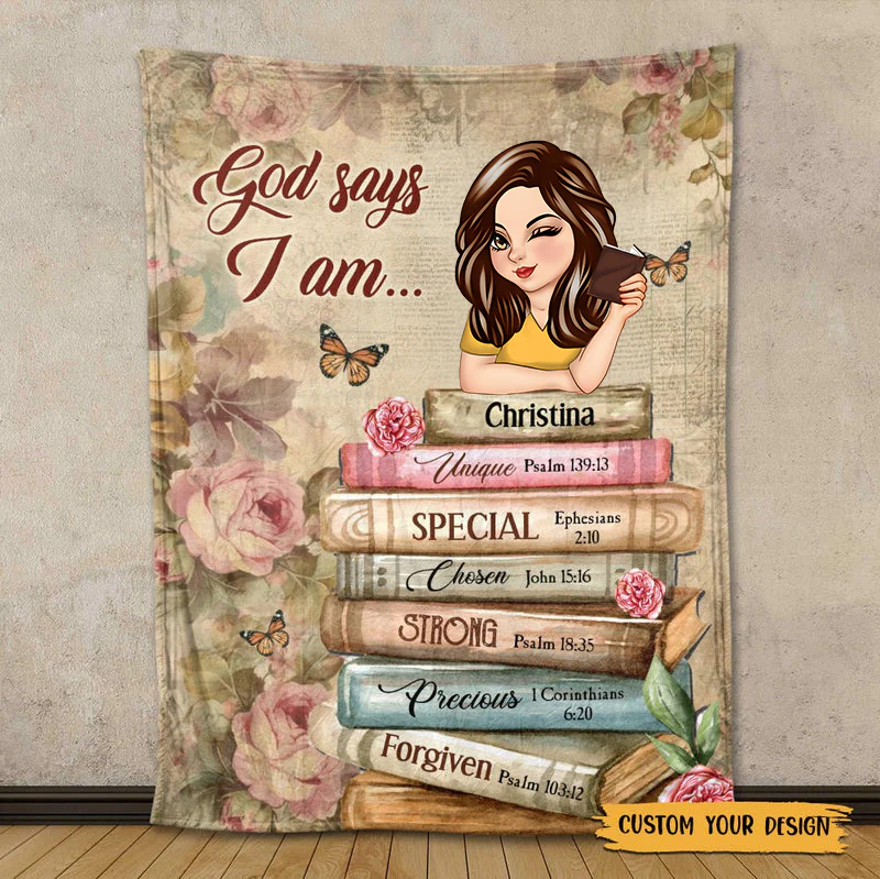 God Says I Am With Books - Personalized Blanket - Thoughtful Gift For Birthday TD118 - Image 3