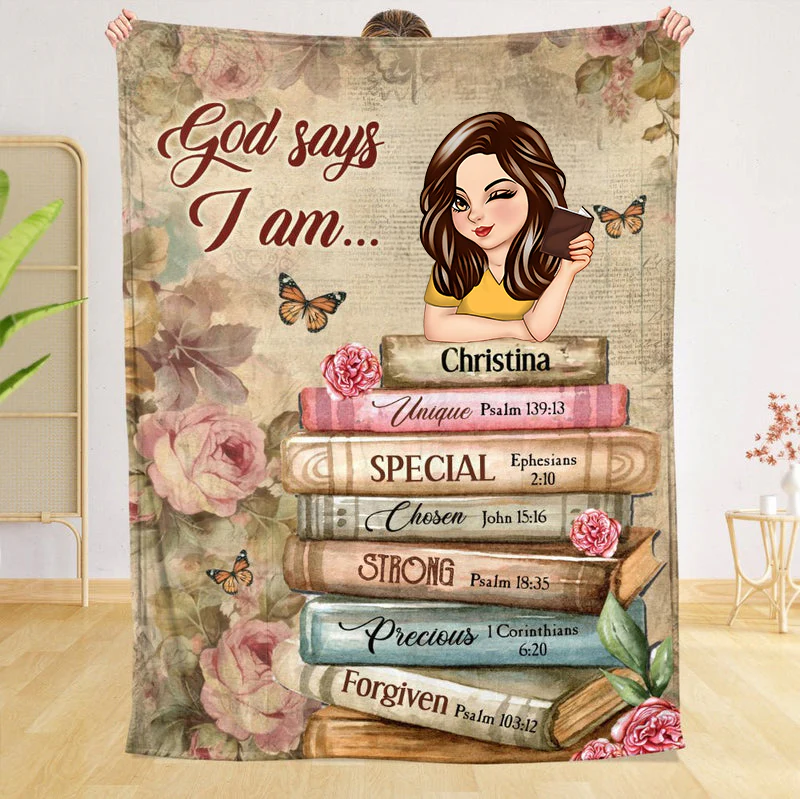 God Says I Am With Books - Personalized Blanket - Thoughtful Gift For Birthday TD118 - Image 4