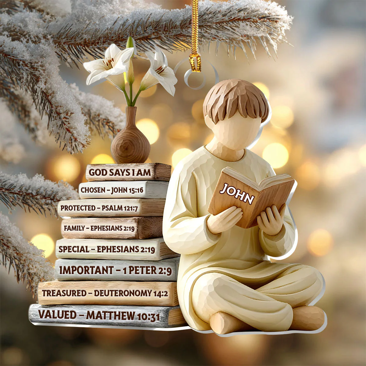 God Says I Am Young Teen Edition - Personalized 1-Layer Acrylic Ornament HL128 - Image 2