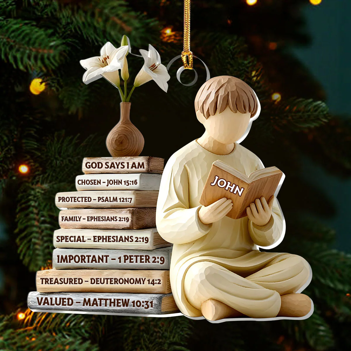 God Says I Am Young Teen Edition - Personalized 1-Layer Acrylic Ornament HL128 - Image 4