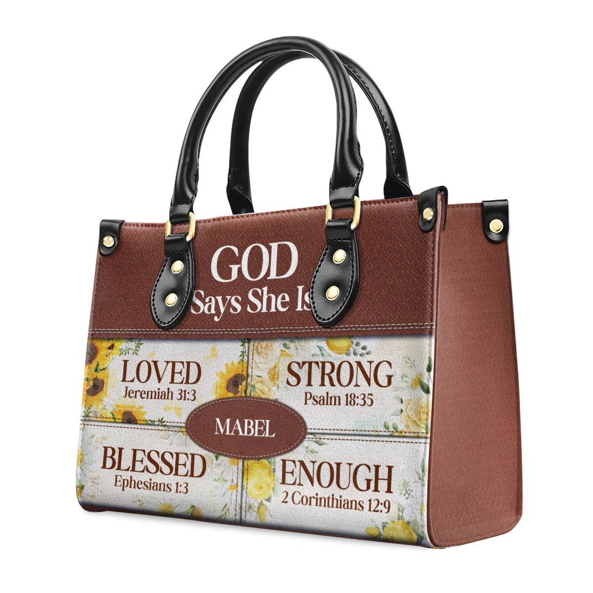 God Says She Is - Unique Personalized Leather Handbag - AT4080906 - Image 3