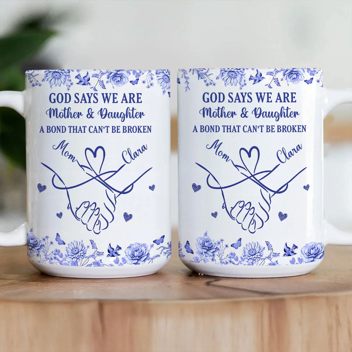 God Says We Are Mother & Daughter -  Personalized Mug - Christian Gift For Daughter, Mom - Image 3
