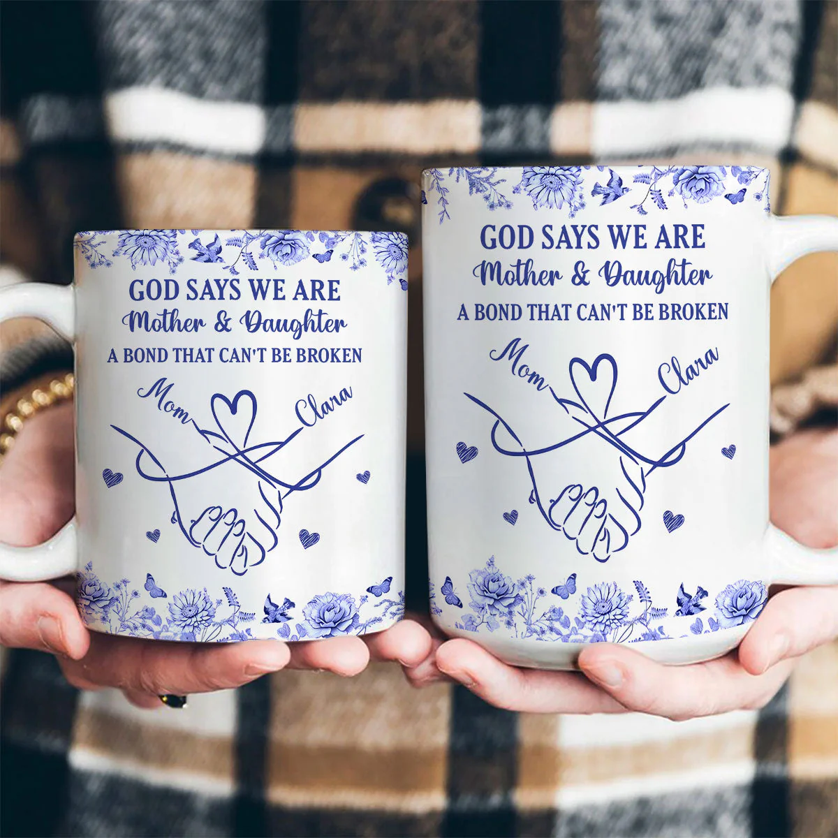 God Says We Are Mother & Daughter -  Personalized Mug - Christian Gift For Daughter, Mom - Image 4