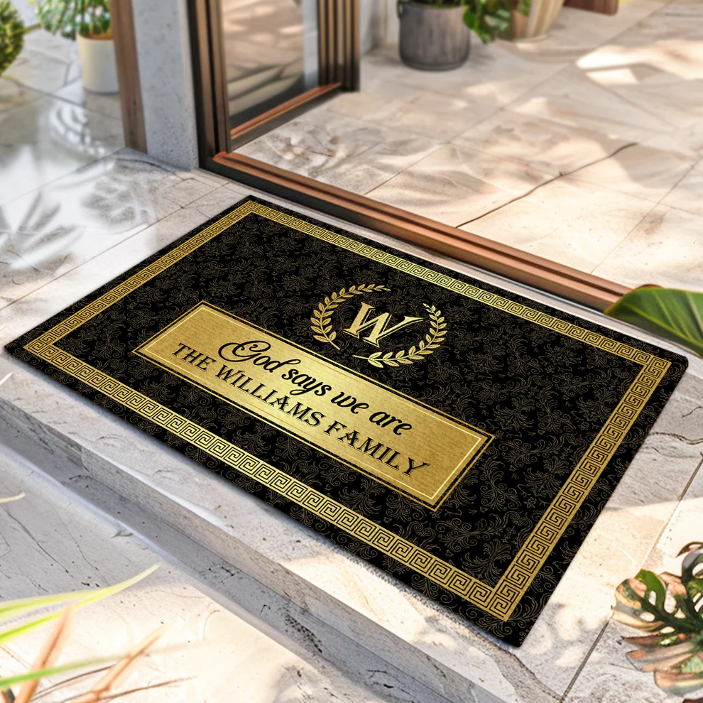 God Says We Are - Personalized Doormat - Gift For Family TD118 - Image 2