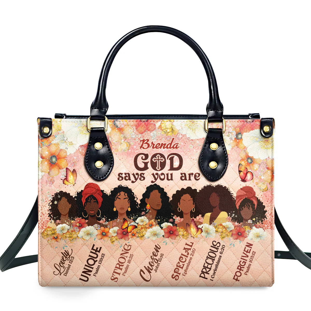 God Says You Are Afro Women - Personalized Leather Handbag - Faith Gift Gift For Her HD95