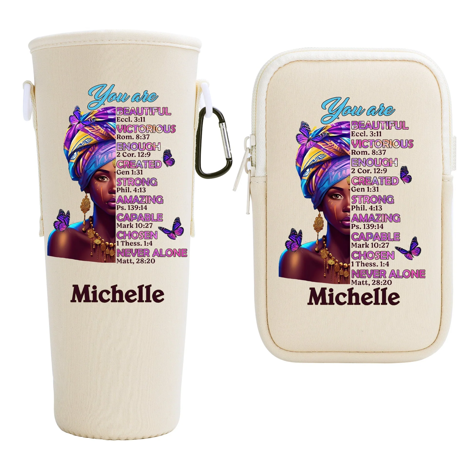 God Says You Are Bible Verse - Personalized Tumbler Holder Bag - Gift For African Woman HH01 - Image 4