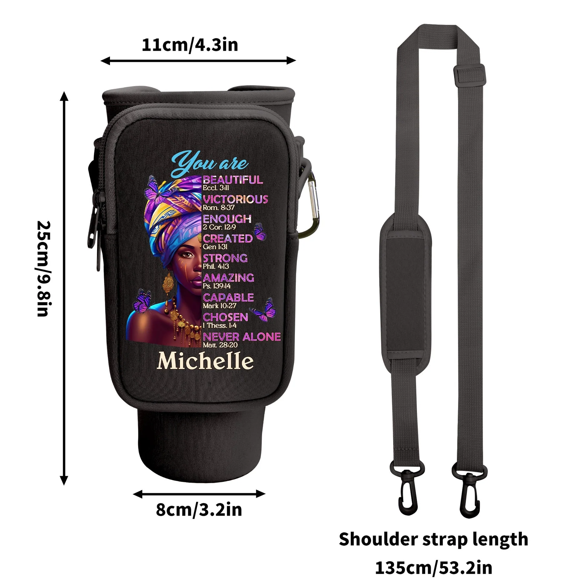 God Says You Are Bible Verse - Personalized Tumbler Holder Bag - Gift For African Woman HH01 - Image 7