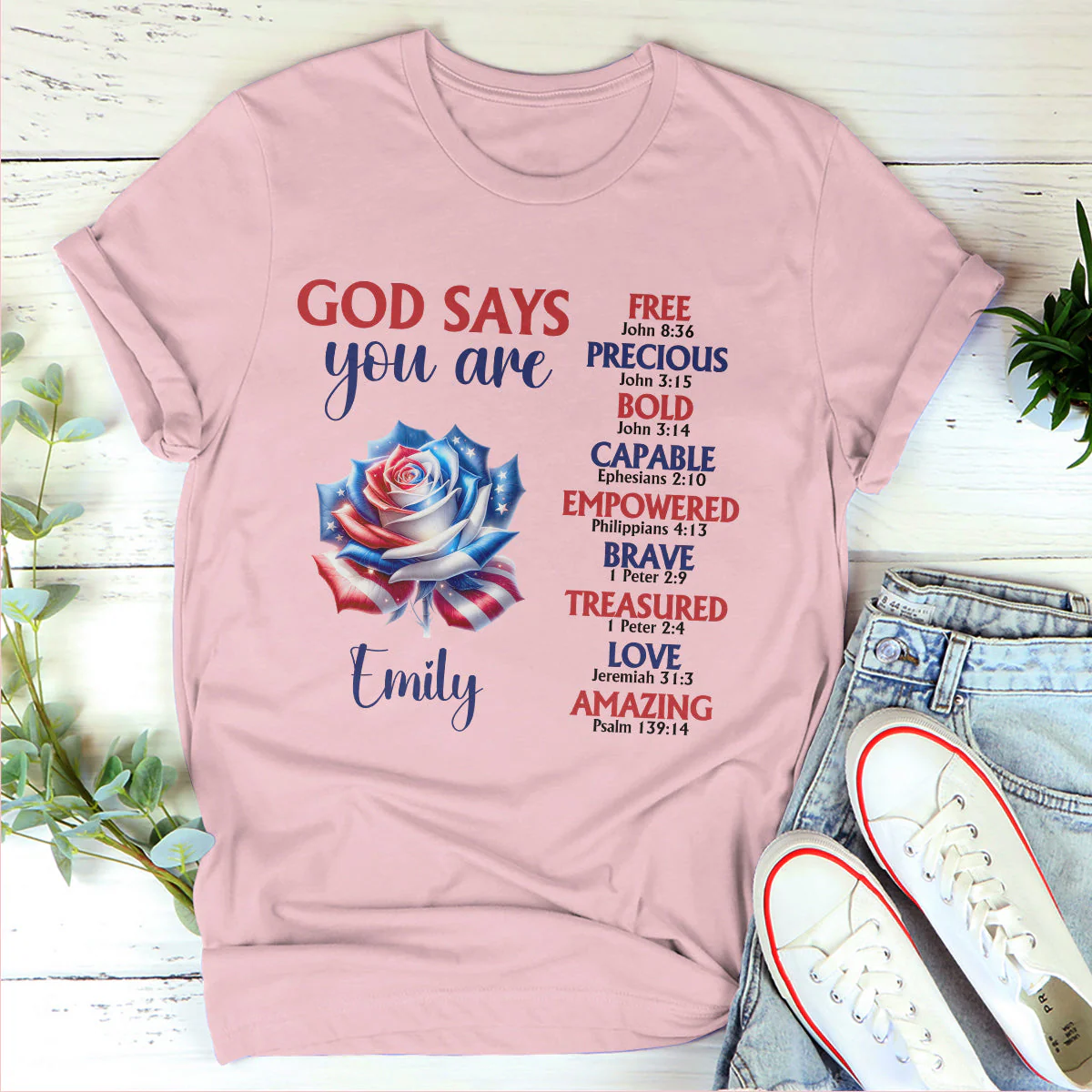God Says You Are - Personalized 2D Unisex T-shirt - Image 4
