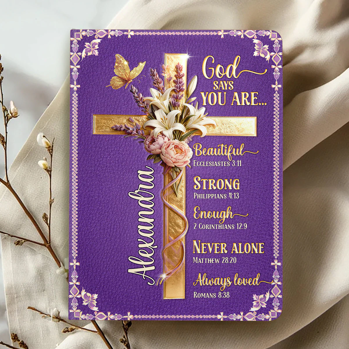God Says You Are - Personalized Leather Cover Notebook HL128 - Image 2