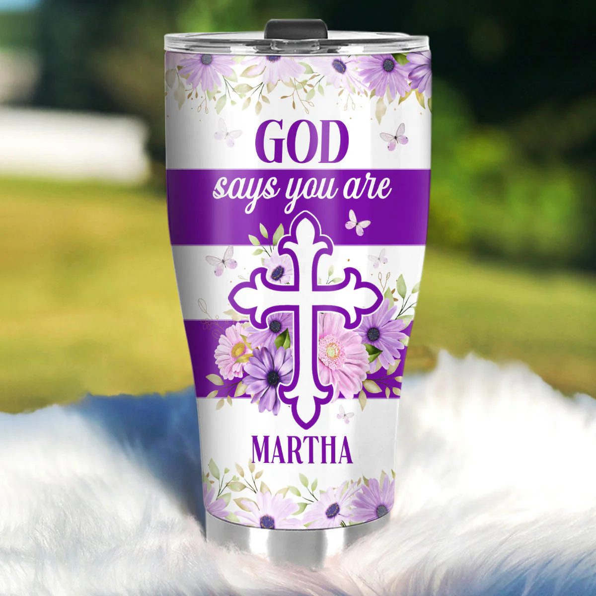 God Says You Are | Personalized Stainless Steel Tumbler - Image 6