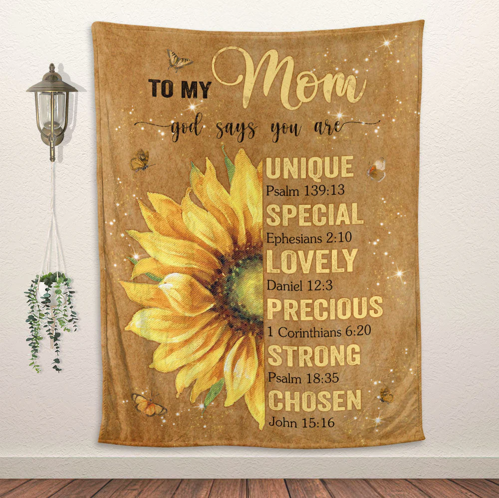 God Says You Are, Sunflower Blanket - Gift For Mom HL128 - Image 4