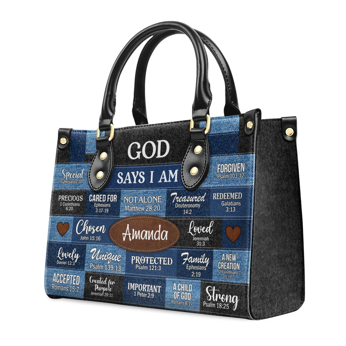 God Says You Are - Unique Christian Personalized Leather Handbag - AT4080907 - Image 2