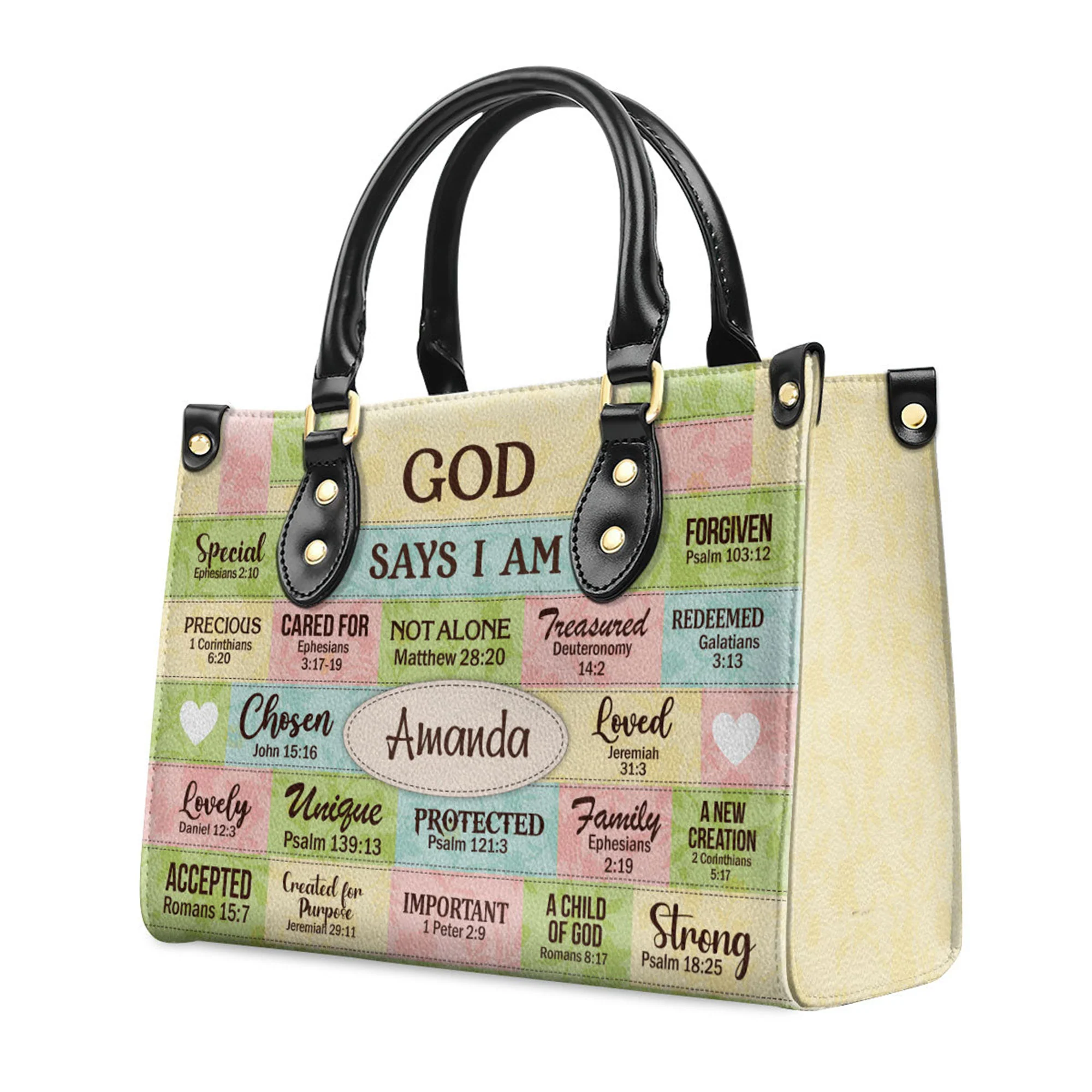 God Says You Are - Unique Personalized Leather Handbag - AT4080924 - Image 3