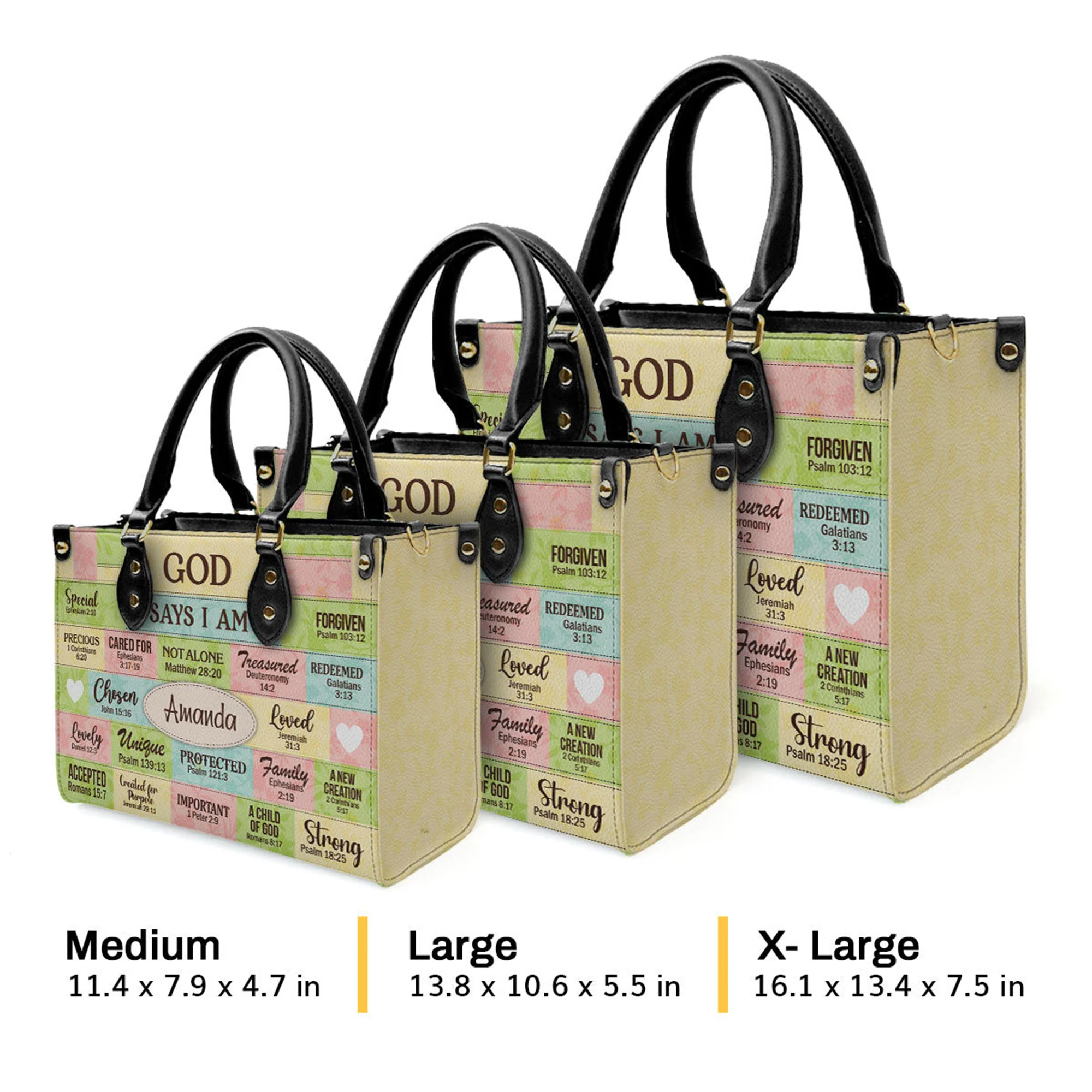 God Says You Are - Unique Personalized Leather Handbag - AT4080924 - Image 4