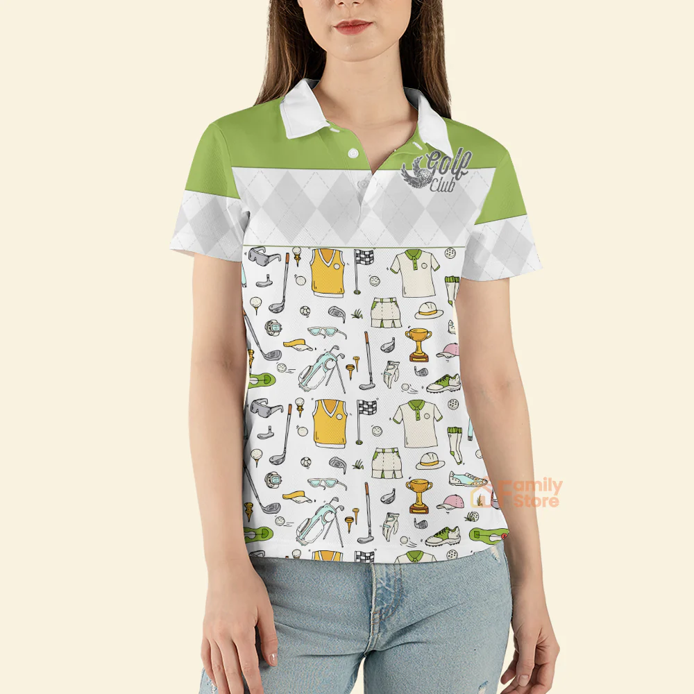 Golf Pattern Polo Shirt For Ladies - Image 4