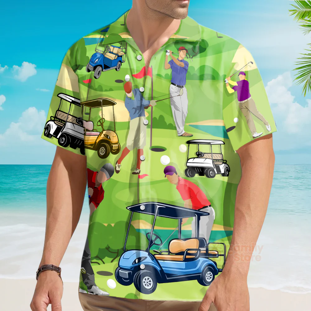 Golf They See Me Rollin They Hatin Golfers Funny Quotes Hawaiian Shirt - Image 3