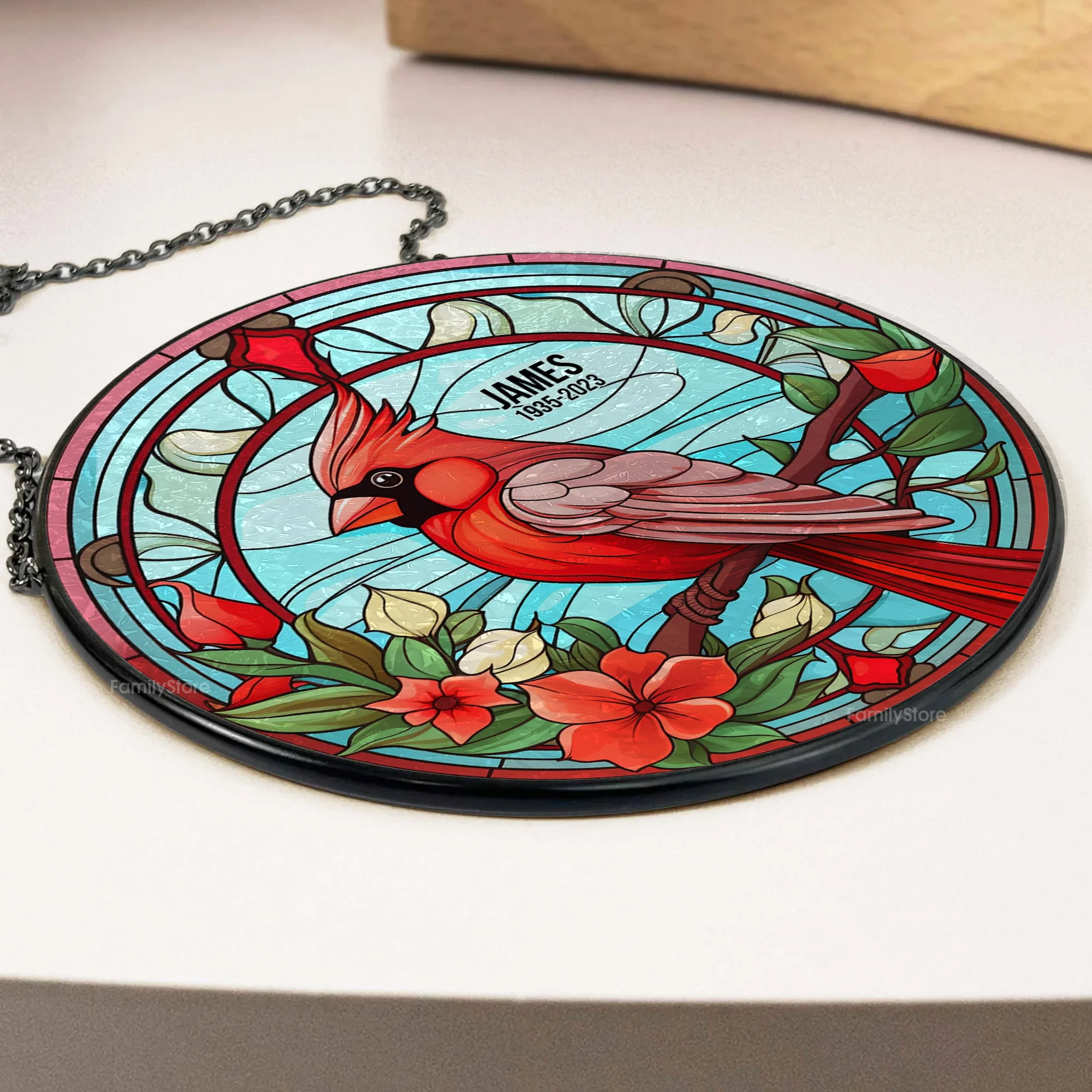 Gone But Never Forgotten - Memorial Gift - Personalized Stained Glass Window Hanging Suncatcher NA94 - Image 3