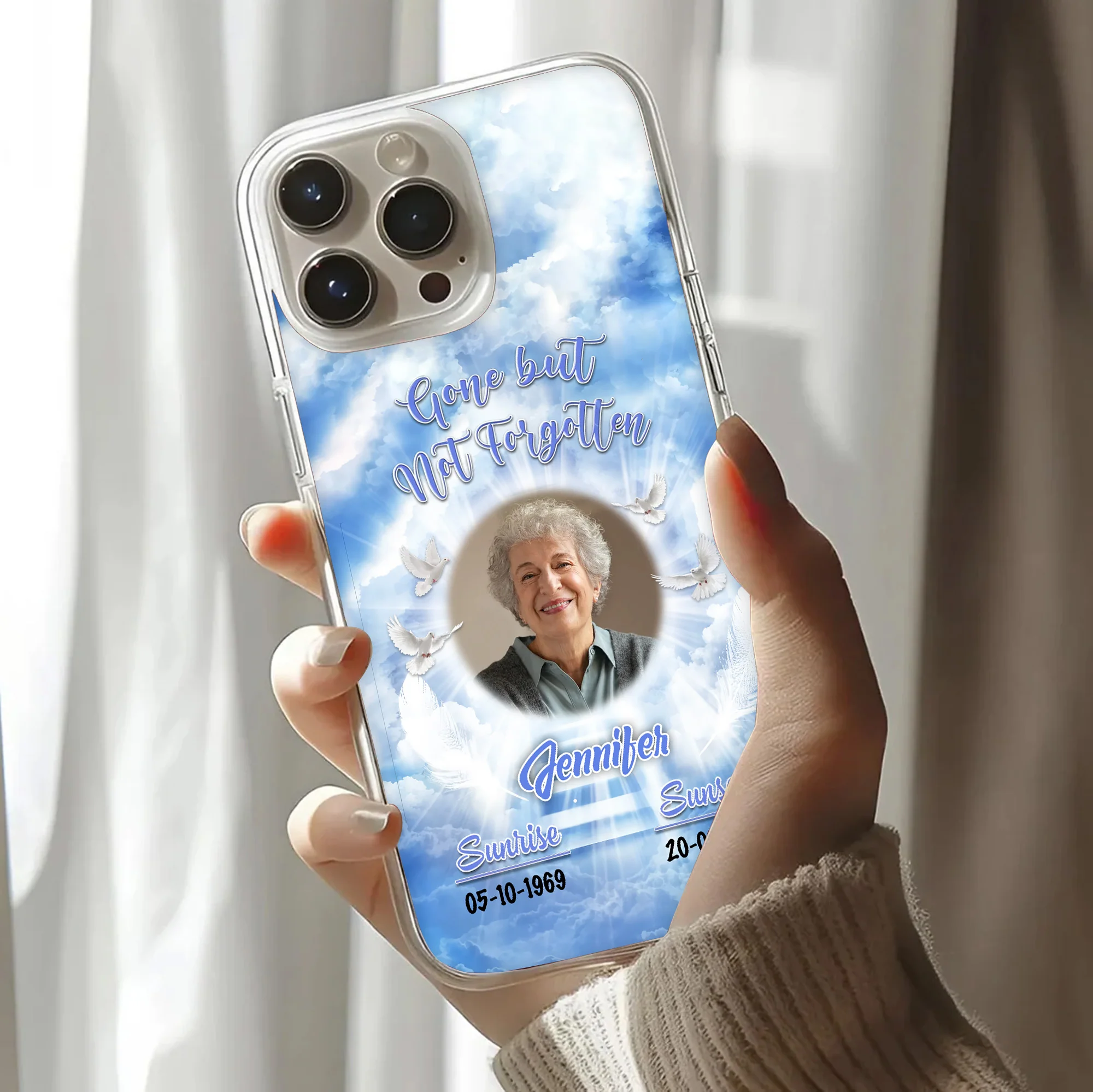 Gone But Not Forgotten - Personalized Custom Phone Case - Memorial Gift TD118 - Image 3