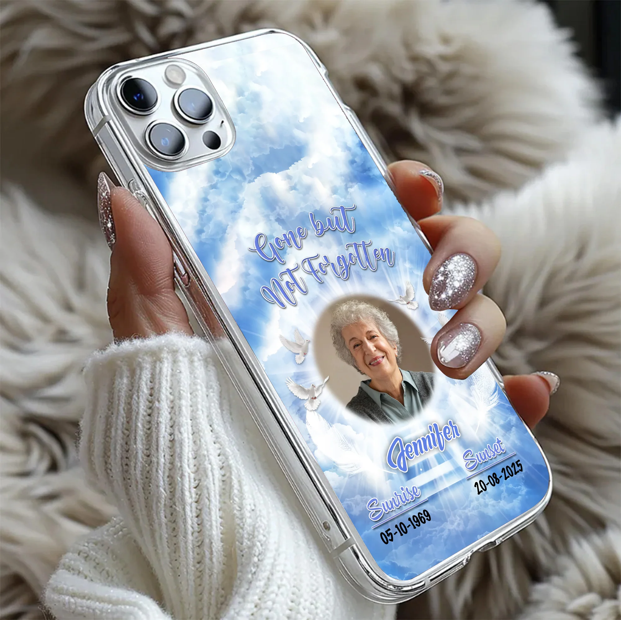 Gone But Not Forgotten - Personalized Custom Phone Case - Memorial Gift TD118 - Image 5