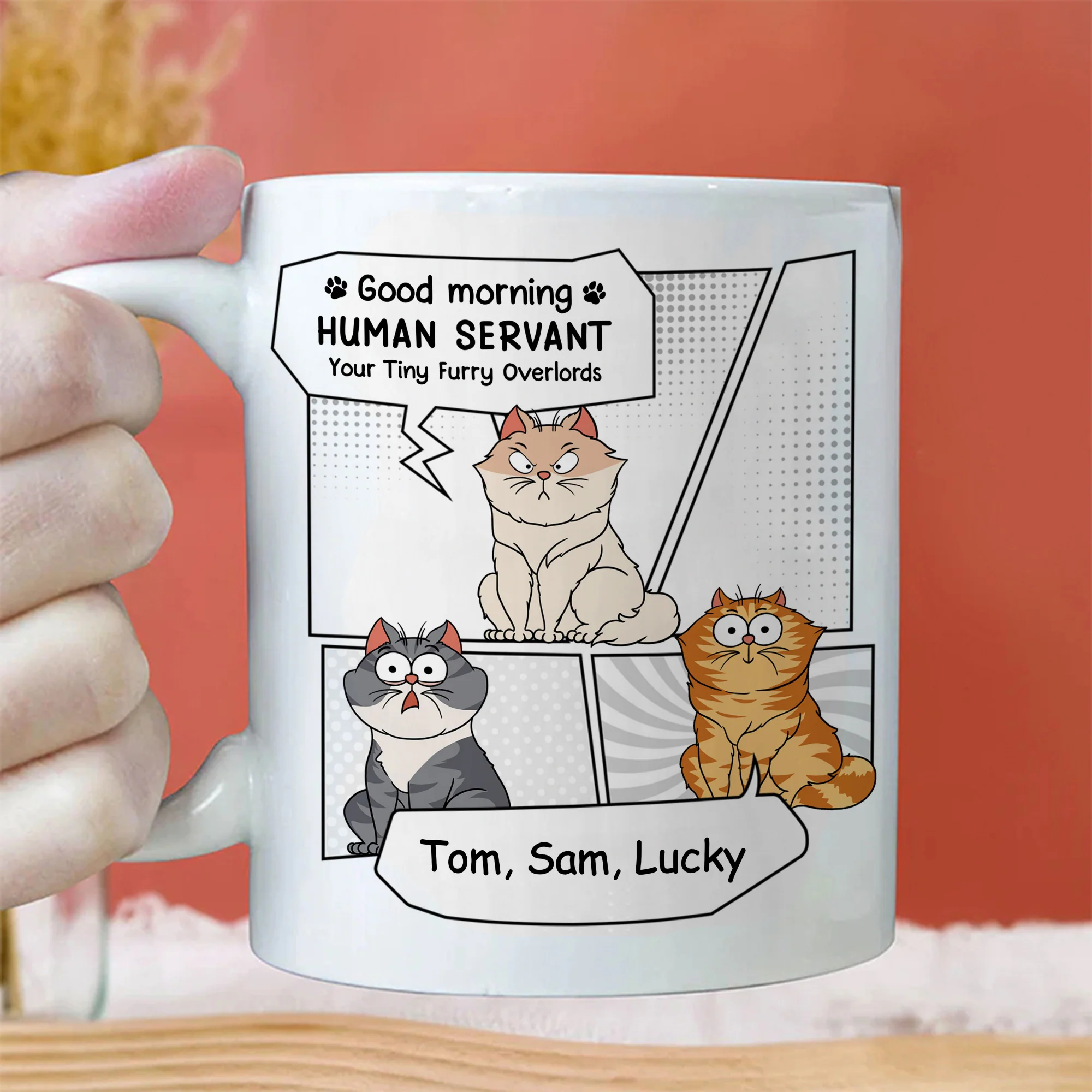 Good Morning Human Servant - Gift For Pet Lovers - Personalized Ceramic Mug - CLP02 NH96