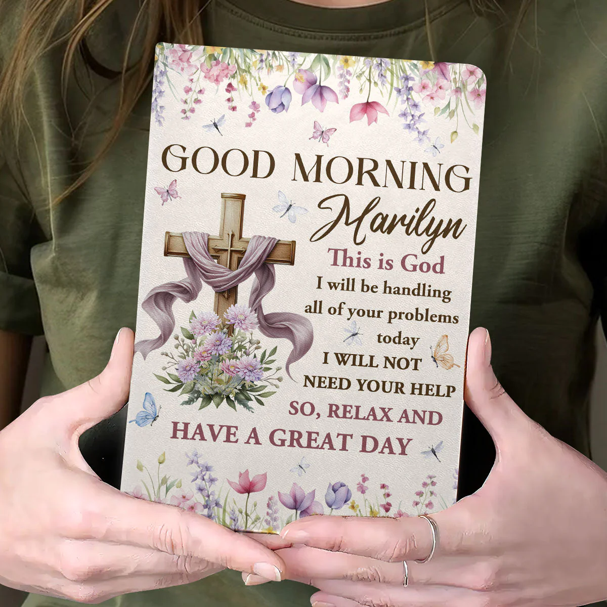 Good Morning This Is God - Personalized Leather Cover Notebook HL128