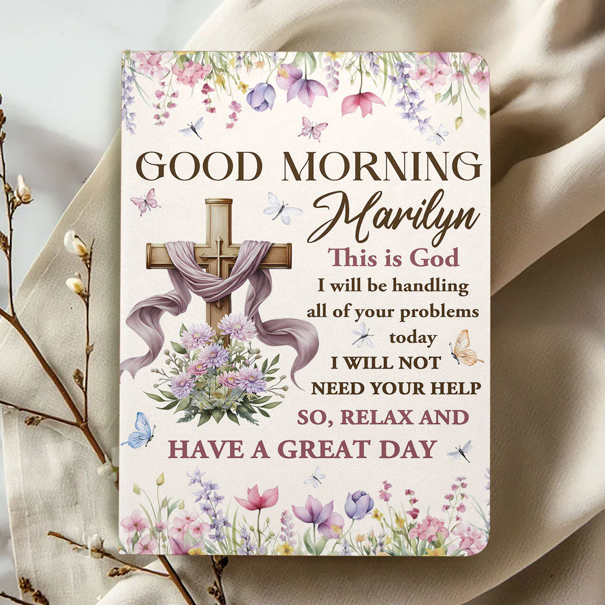 Good Morning This Is God - Personalized Leather Cover Notebook HL128 - Image 2