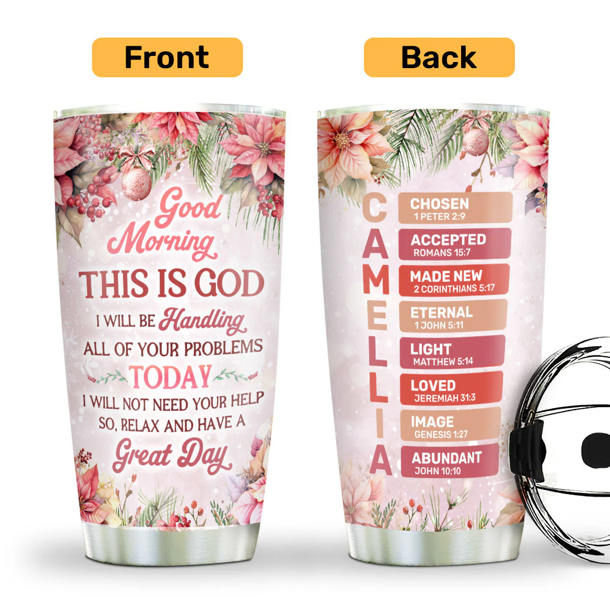 Good Morning This Is God - Personalized Stainless Steel Tumbler HL128 - Image 2