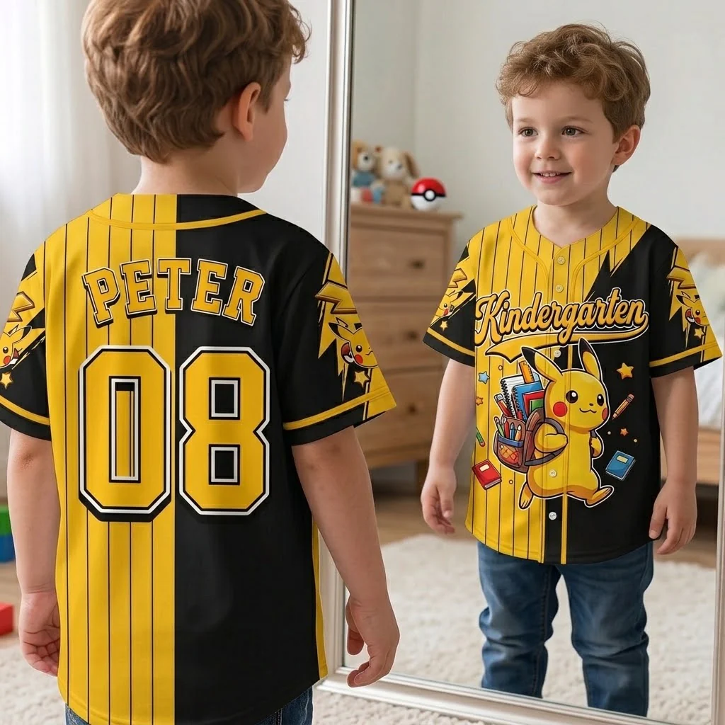 Gotta Catch Grades All - Personalized Baseball Jersey - Back To School Gift - PoMo - Image 2