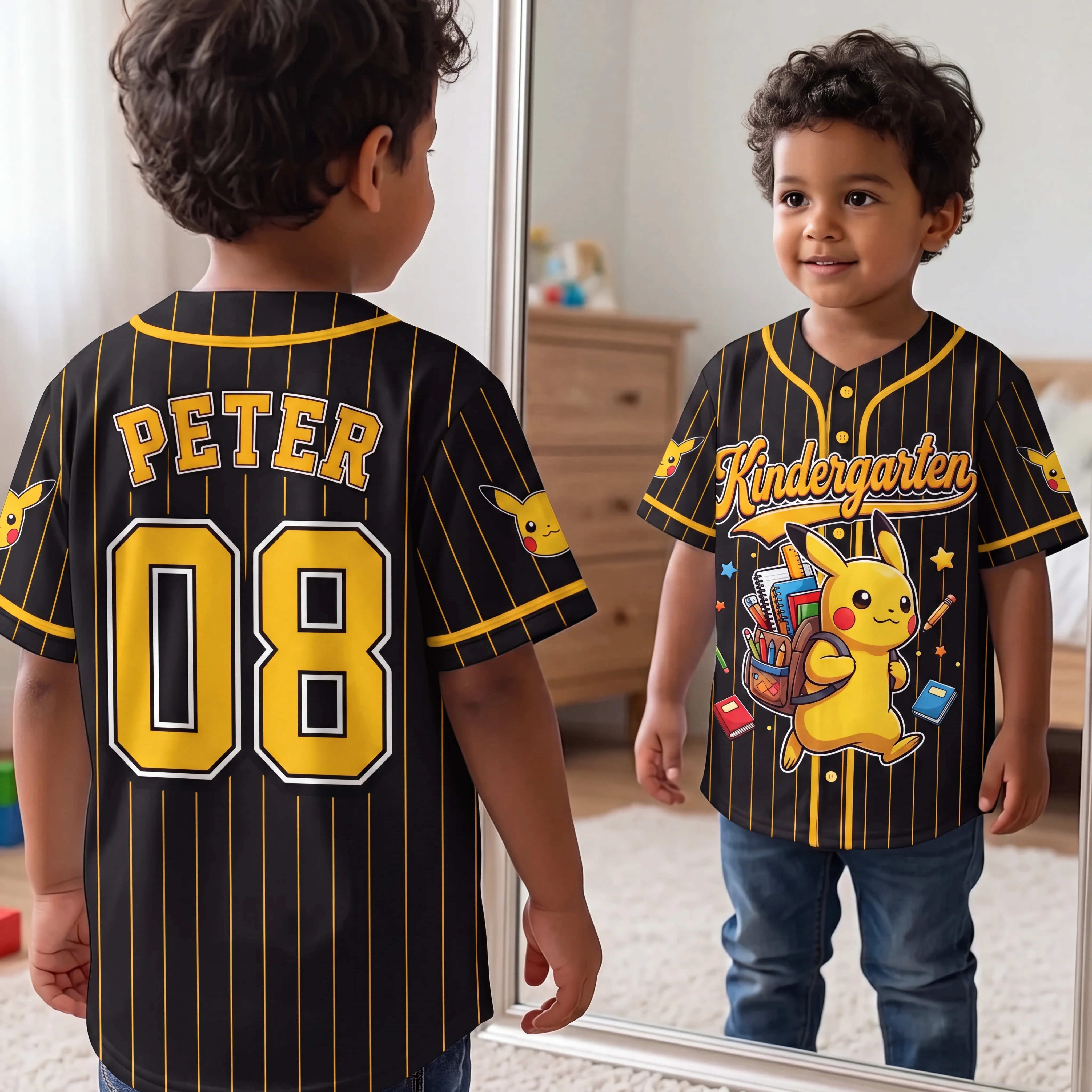 Gotta Level Up All the Grades - Personalized Baseball Jersey - Back To School Gift - PoMo HH01 - Image 2