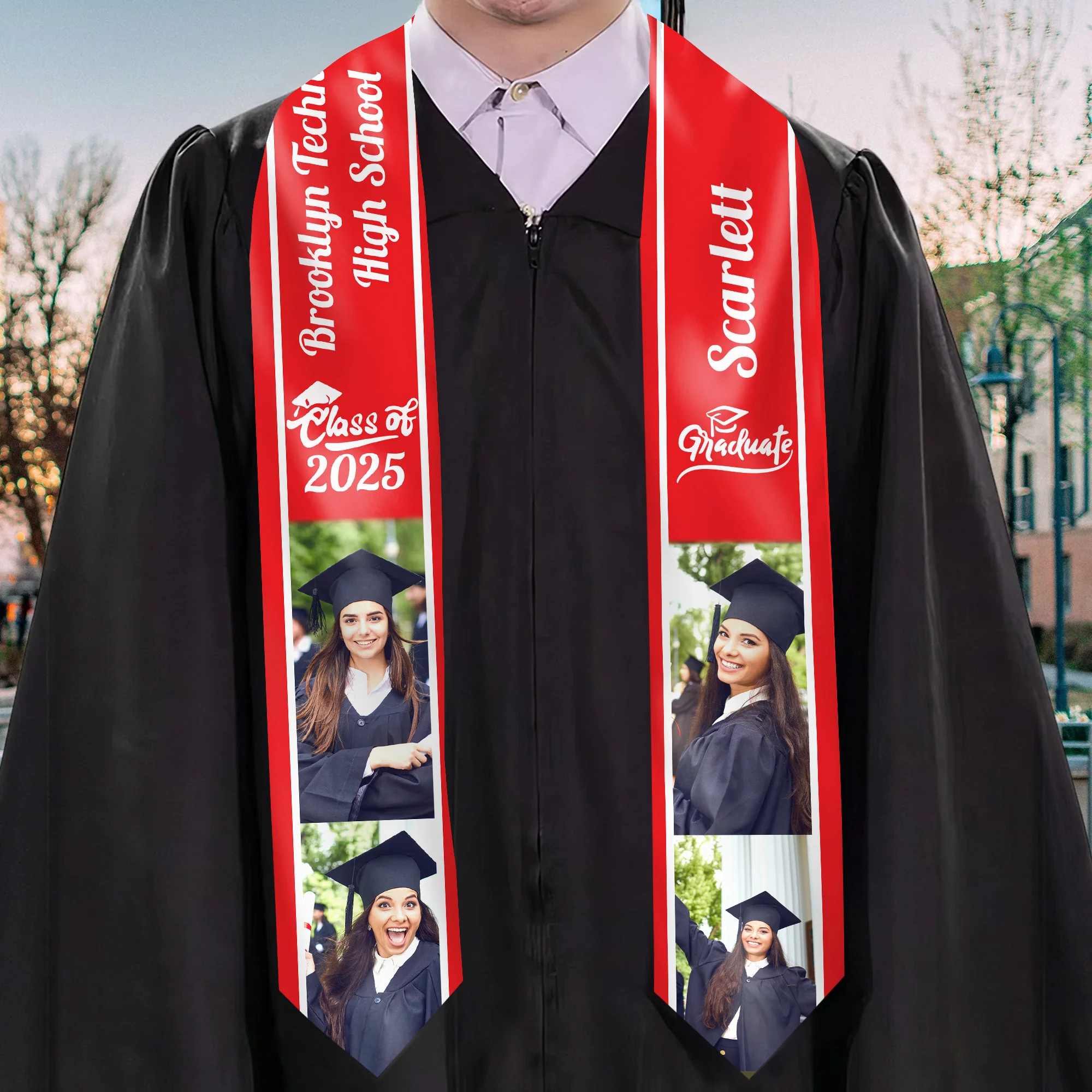 Graduate Class of 2025 - Personalized Graduation Stoles - Graduation Gift, Senior Gift | Custom Photo NH96 - Image 2