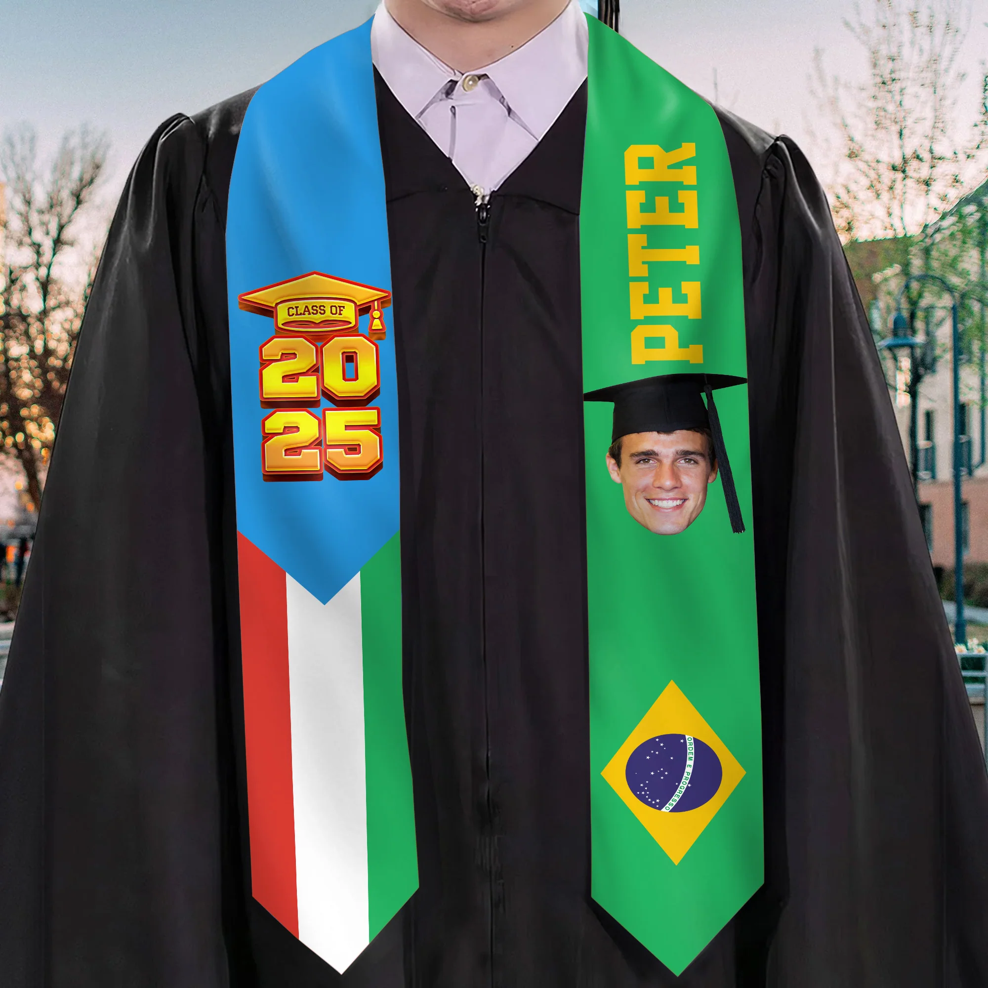 Graduation Flags - Personalized Graduation Stoles - Graduation Gift, Senior Gift | Custom Photo NH96 - Image 2
