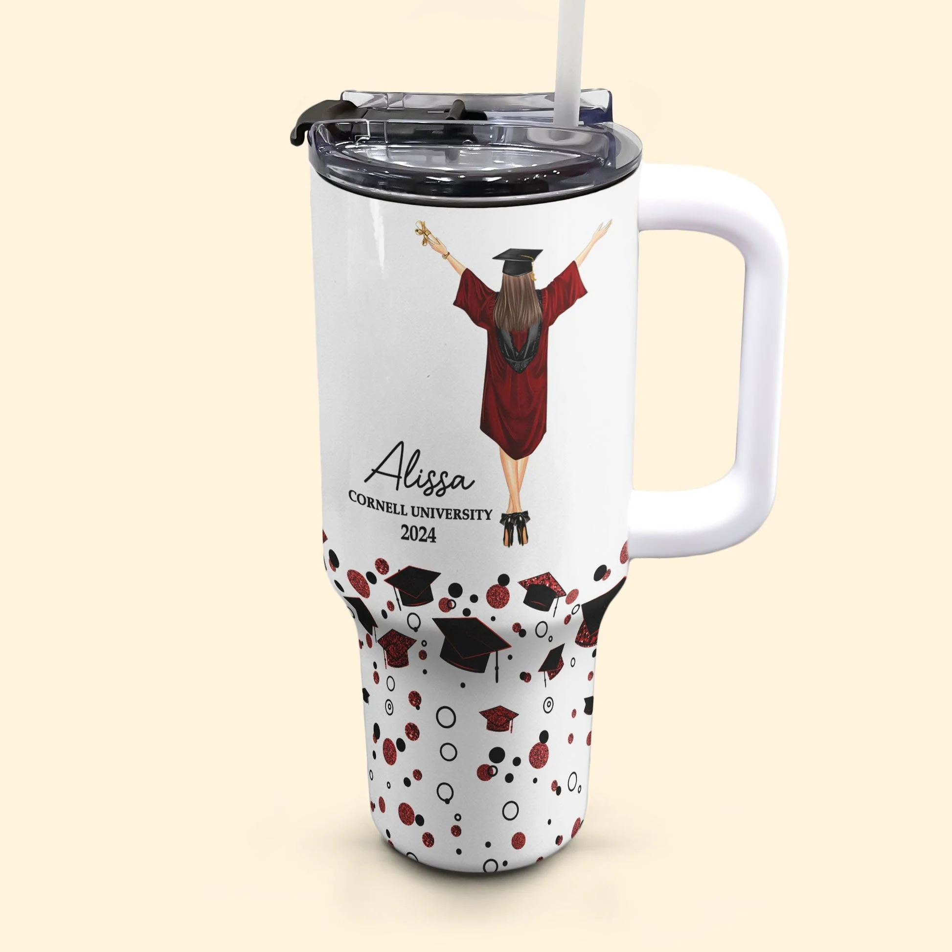 Graduation You Believed You Could So You Did - Personalized 40oz Tumbler With Straw - GR4 PT - Image 4