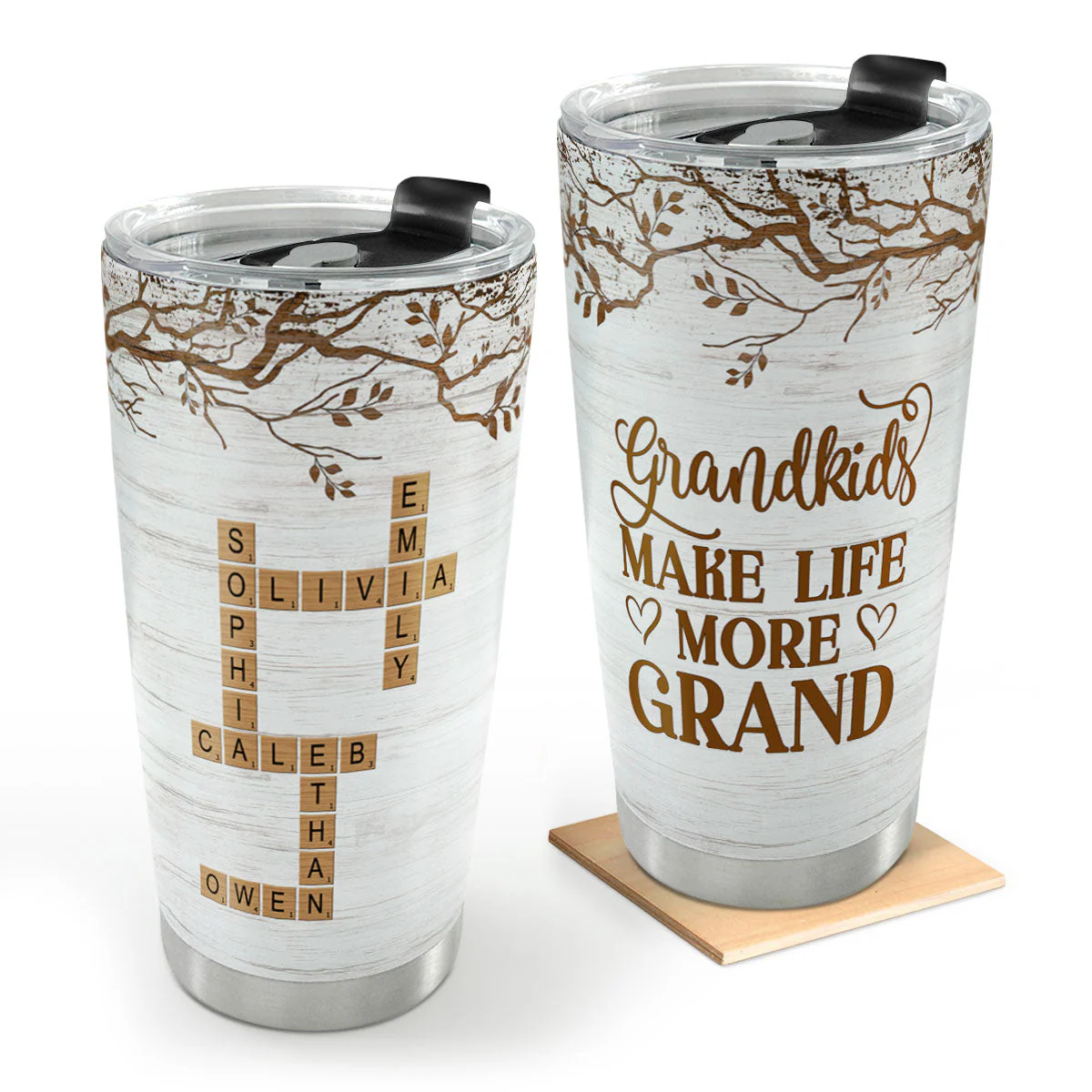 Grandchildren Make Life More Grand - Personalized Stainless Steel Tumbler - Gift For Her | HN02