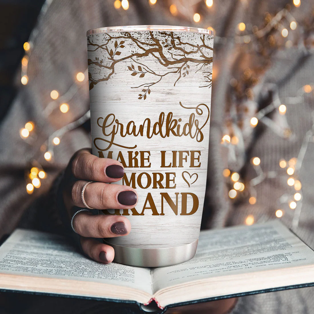 Grandchildren Make Life More Grand - Personalized Stainless Steel Tumbler - Gift For Her | HN02 - Image 2