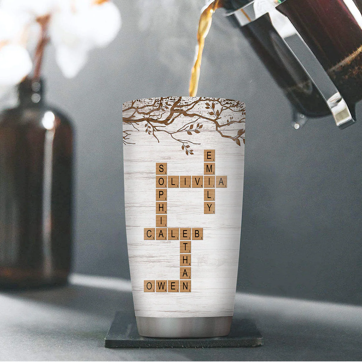 Grandchildren Make Life More Grand - Personalized Stainless Steel Tumbler - Gift For Her | HN02 - Image 3