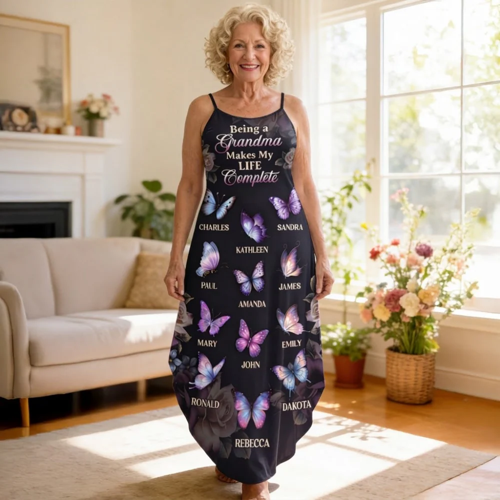 Grandkids Make My Life Complete - Personalized Maxi Dress - Gift For Mom, Grandma - Image 5