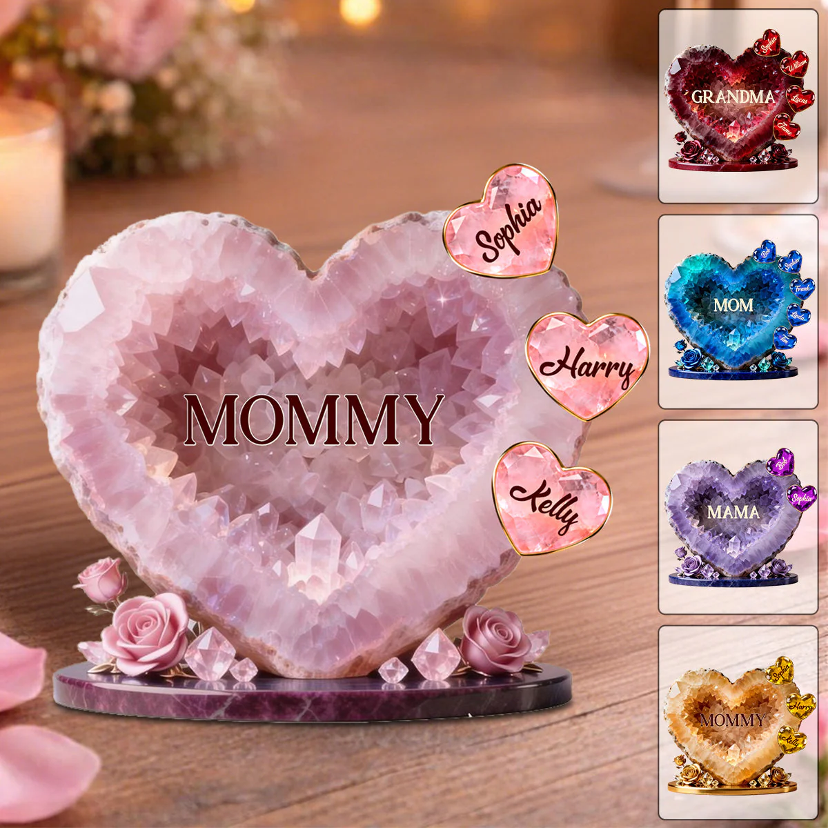 Grandma And Mommy Heart - Personalized Acrylic Plaque - Gift For Mom, Grandma HN02 - Image 5