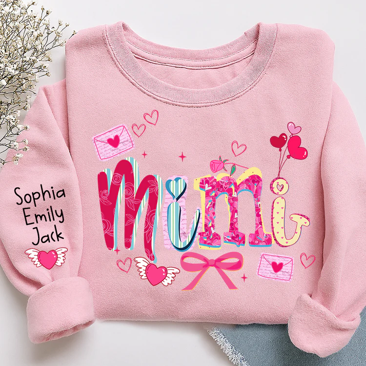 Grandma Brushstroke - Personalized Sweatshirt With Design On Sleeve - Gift For Mom, Grandma | HN02 - Image 3