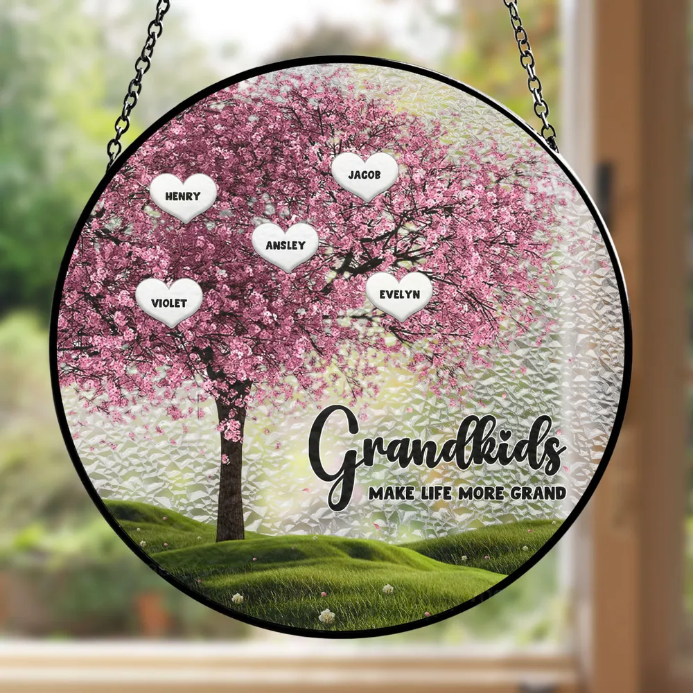 Grandma Garden Is So Beautiful - Personalized Stained Glass Window Hanging Suncatcher - Gift For Mom, Grandma, Mother's Day | NA94