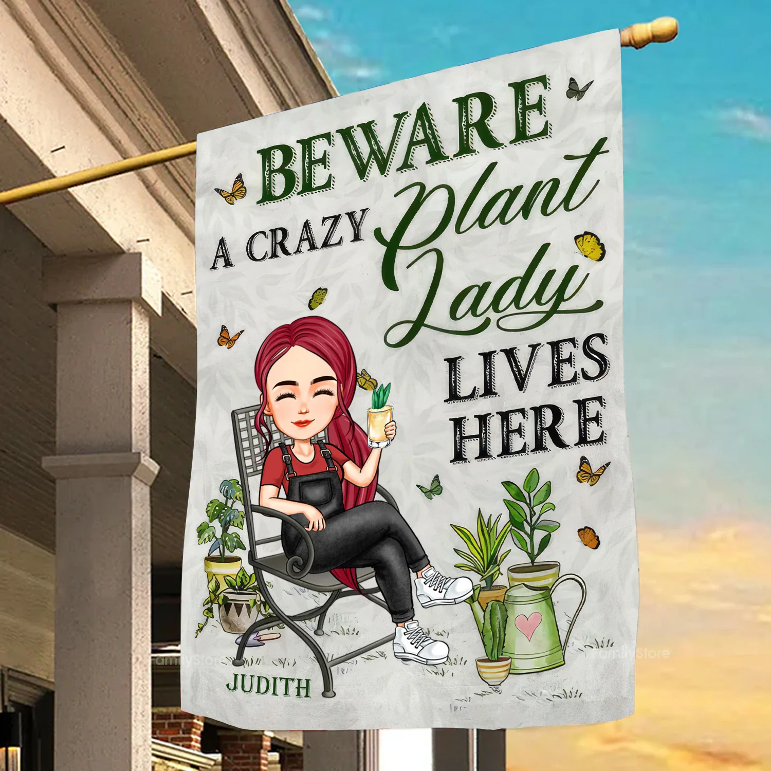 Grandma Gardening Where Love Grows - Personalized Garden Flag - Gift For Mom, Grandma, Mothers Day, Plant Lovers  | GR21 NA94 - Image 3
