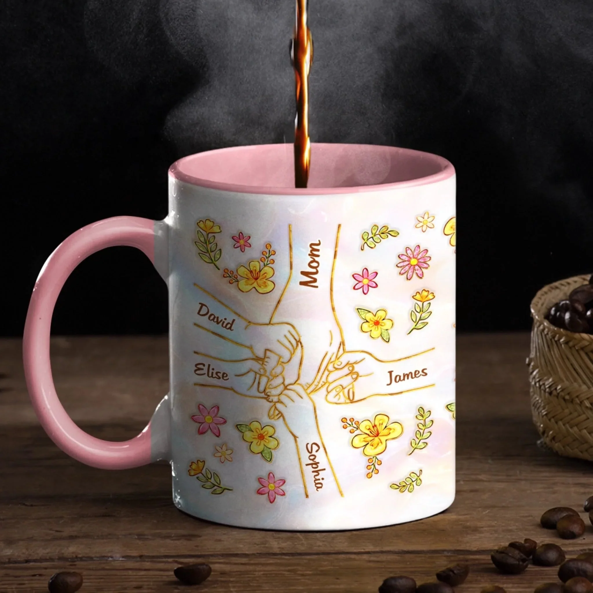 Grandma Heart Full Of Love - Personalized Accent Mug - Gift For Mom, Grandma HN02 - Image 3
