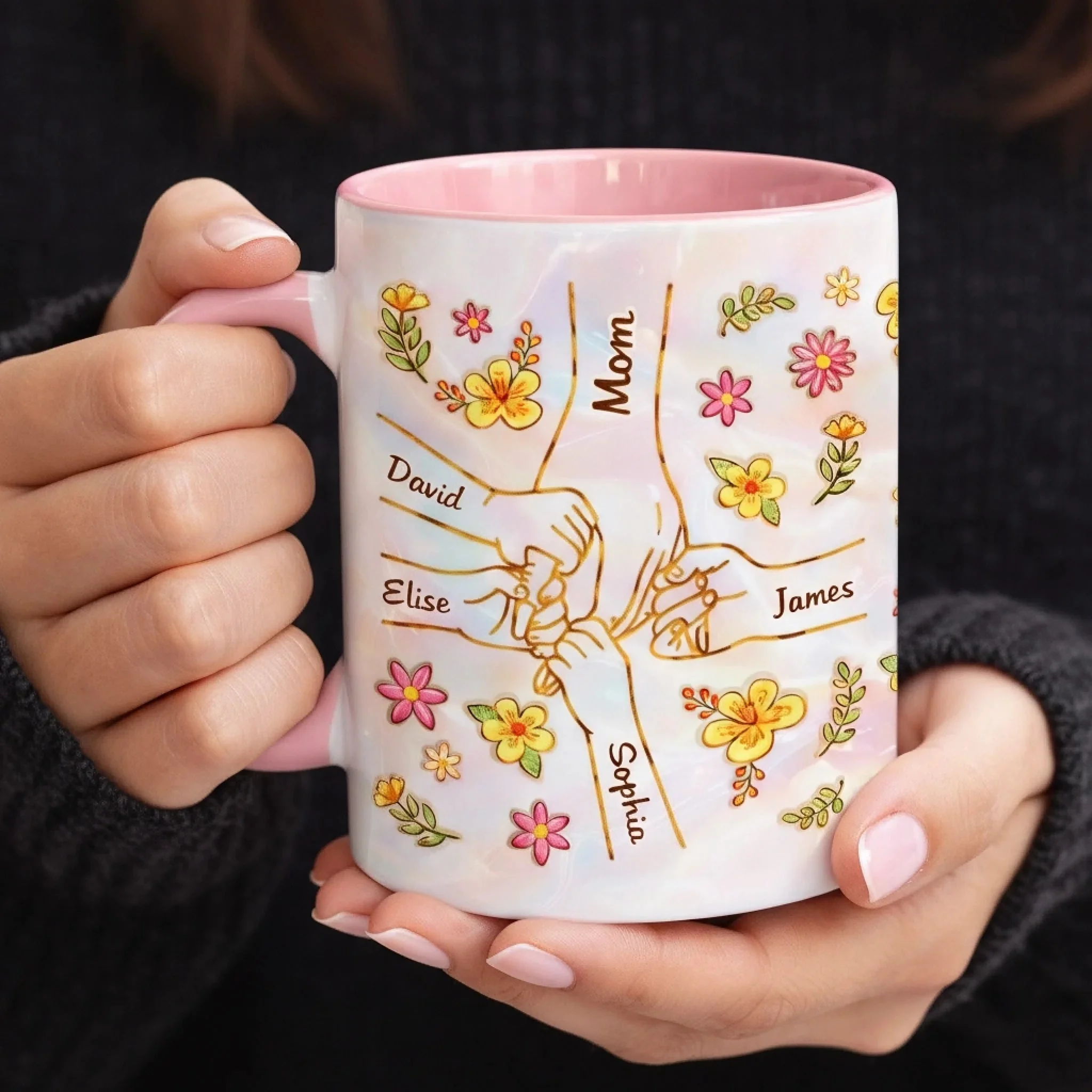 Grandma Heart Full Of Love - Personalized Accent Mug - Gift For Mom, Grandma HN02 - Image 4