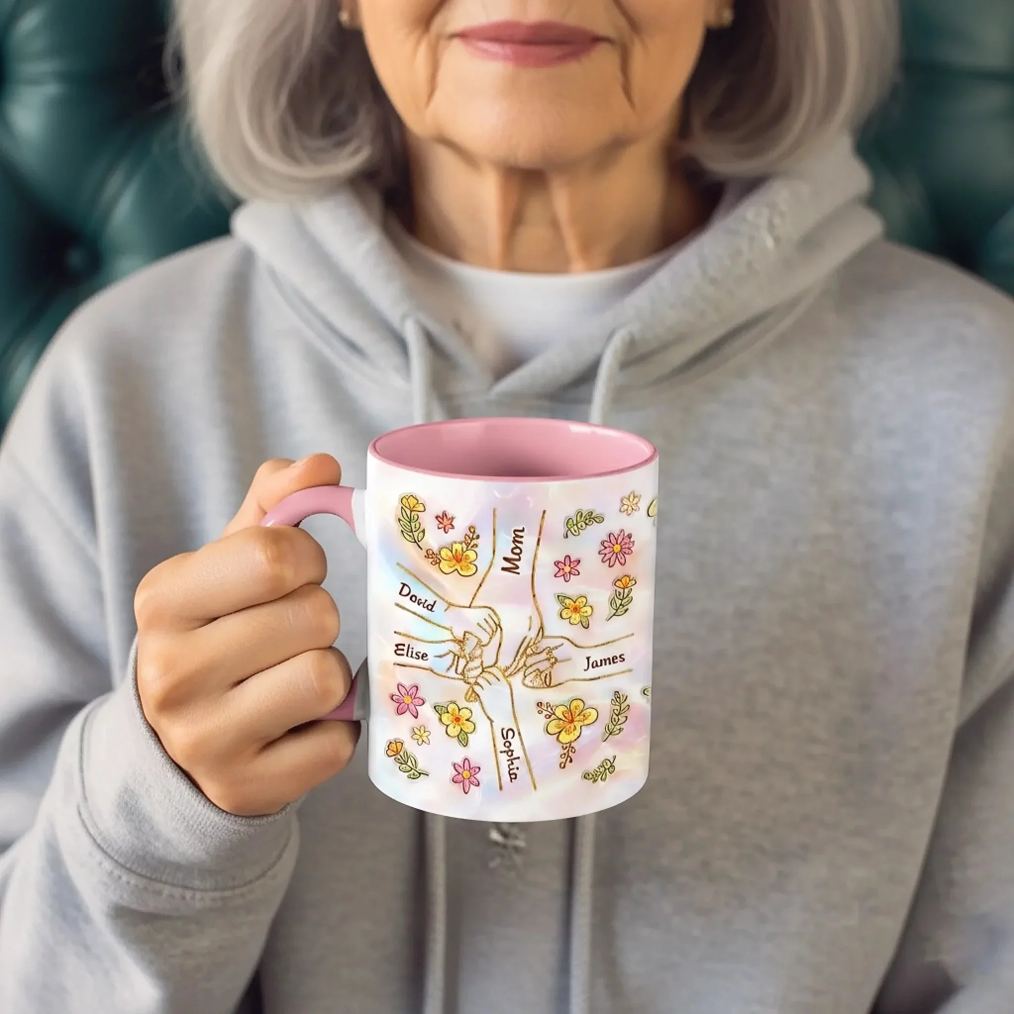 Grandma Heart Full Of Love - Personalized Accent Mug - Gift For Mom, Grandma HN02 - Image 5
