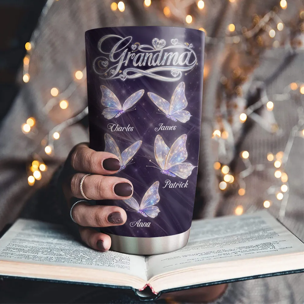Grandma Love Her Grandkids - Personalized Tumbler - Gift For Mom, Grandma HN02 - Image 2