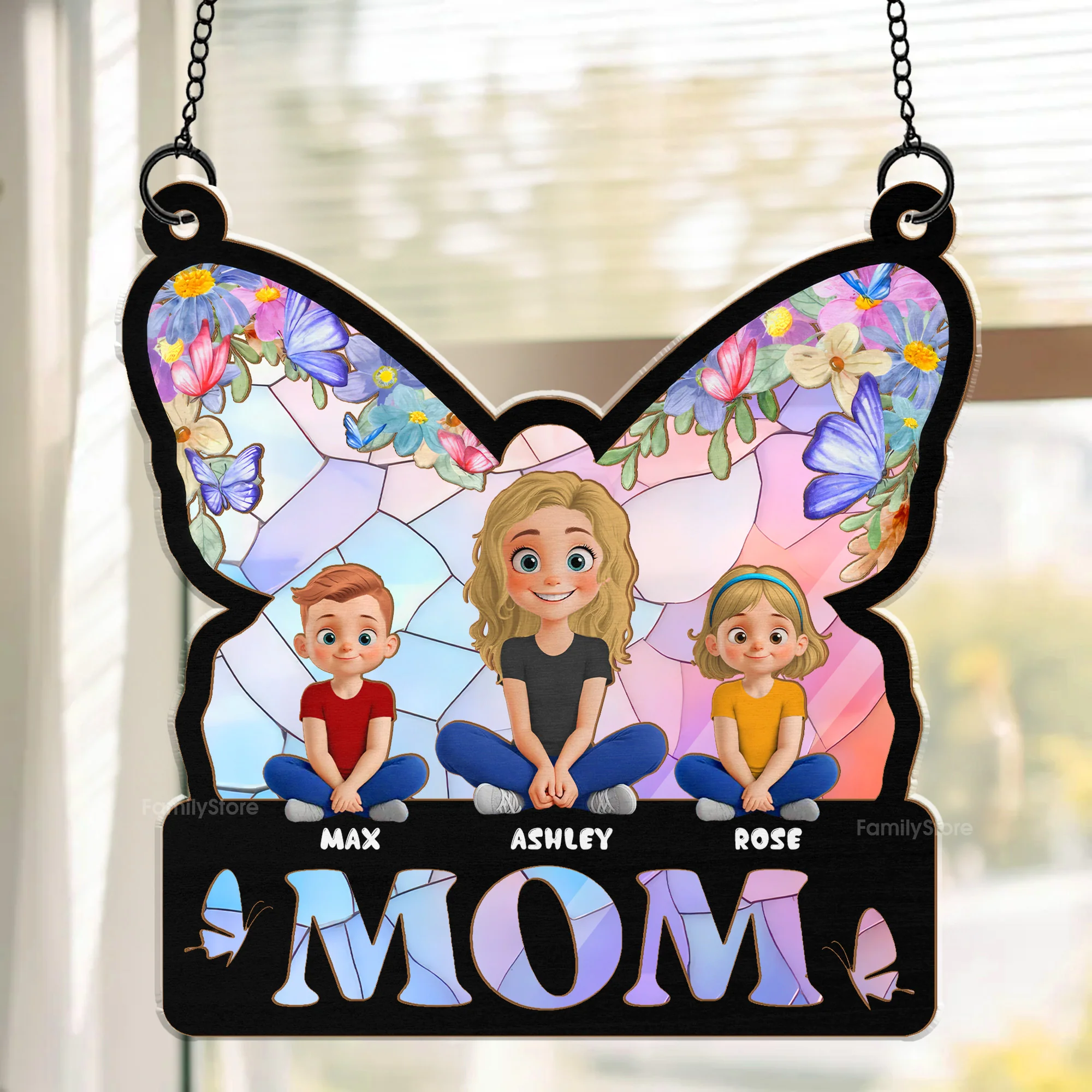 Grandma Mom You Are The Reason Behind My Smile - Personalized Window Hanging Window Hanging Suncatcher Ornament - Gift For Mom, Grandma, Mother's Day | GR25 NA94