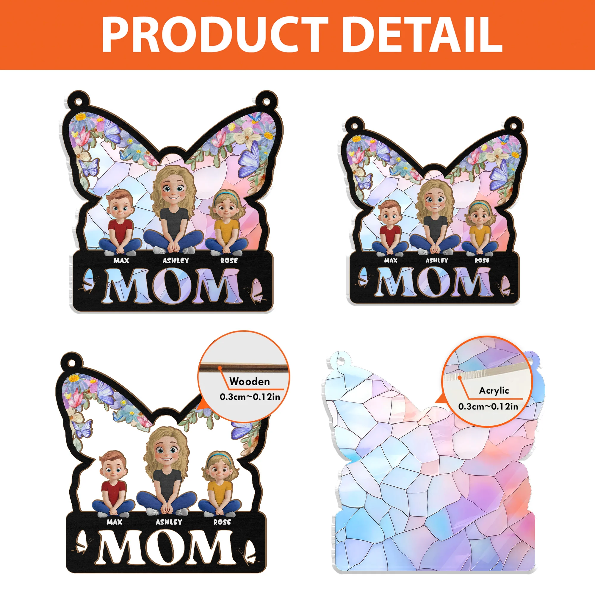 Grandma Mom You Are The Reason Behind My Smile - Personalized Window Hanging Window Hanging Suncatcher Ornament - Gift For Mom, Grandma, Mother's Day | GR25 NA94 - Image 4