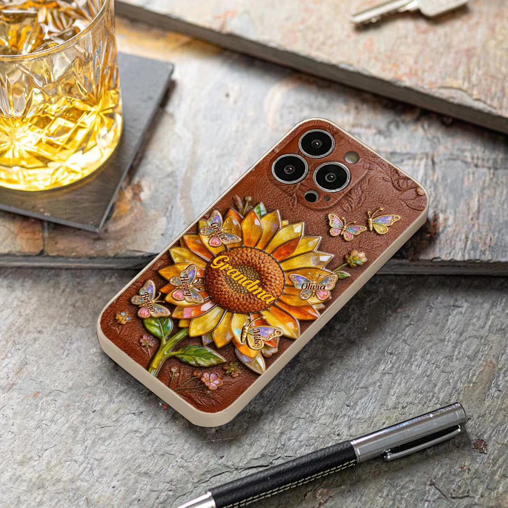 Grandma Sunflower 3D Effects - Personalized Phone Case - Gift For Mom, Grandma - Image 6